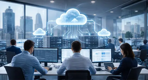 Engineers collaborating with real-time data insights