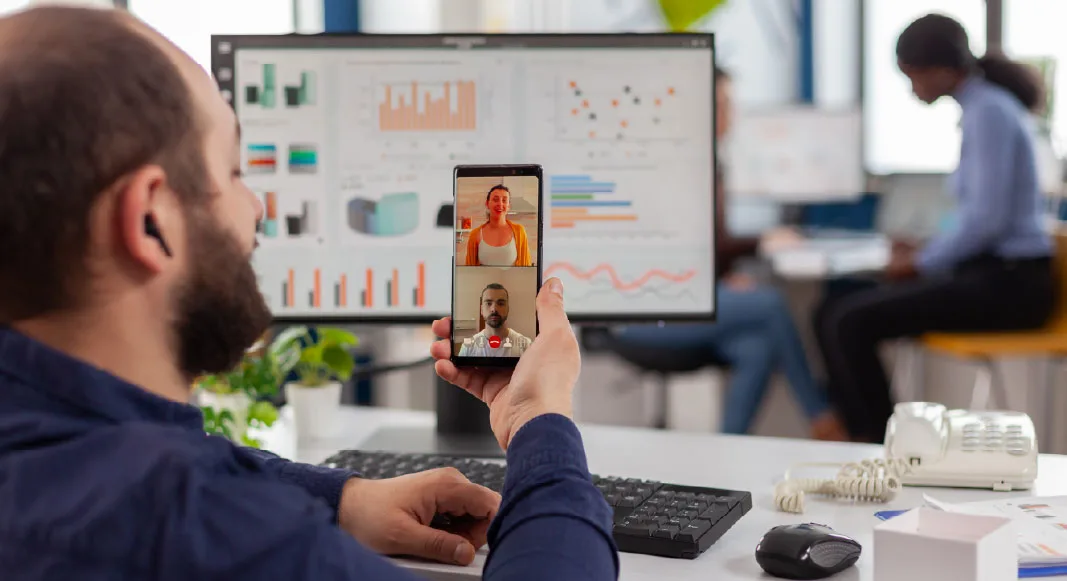 Engineers collaborating with real-time data insights