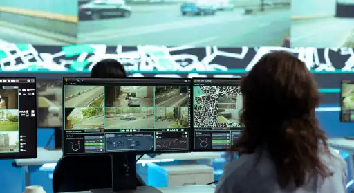 Engineers collaborating with real-time data insights
